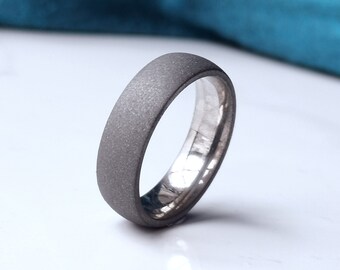 Textured Titanium Wedding Ring. Mens Wedding Band 4mm/5mm/6mm Wide. Nickel free