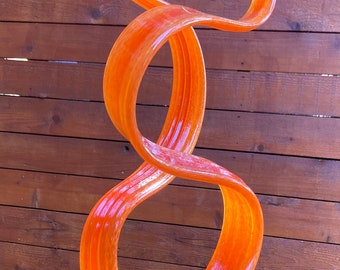 Agujas de hojas de jardín de vidrio naranja, par