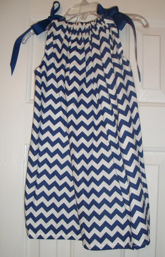 blue and white chevron dress