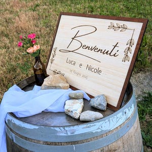 Quadro di benvenuto per matrimoni, compleanni, eventi