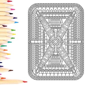 The Crossroads,Adult Coloring Page Instant Download, Shapes and Geometric Patterns, Coloring for Mindfulness and Relaxation