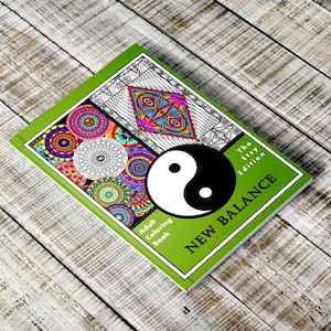 New Balance: Mindful Coloring, Adult Coloring Book Instant Download,Fun Shapes and Geometric Patterns,Coloring Book for Mindfulness
