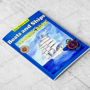 Boats and Ships Coloring Book,Kids Activity Book Instant Download,Printable Coloring Book for Children, Instant Printout Coloring Book