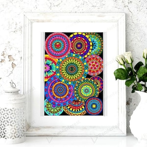 Collection of Circles,Shapes and Geometric Patterns,Adult Coloring Page Instant Download, Mindful Coloring, Circles Coloring Page Printout