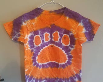 Tie Dye Tshirt Paw Print Shirt School Spirit Lion Tiger | Etsy