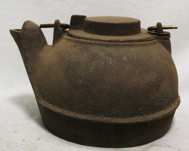 Vintage Cast Iron Tea Water Kettle Humidifier Fireplace Pot Etsy