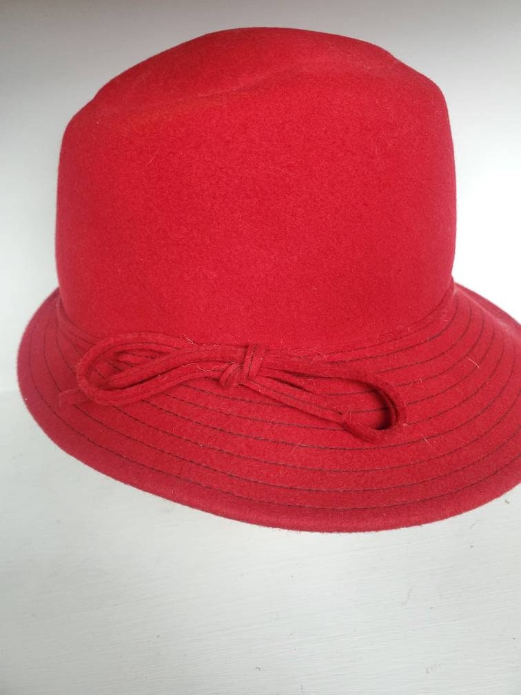 Vintage Womens Fedora Felt Hat Miss BRIENER Cloche Shape Red - Etsy