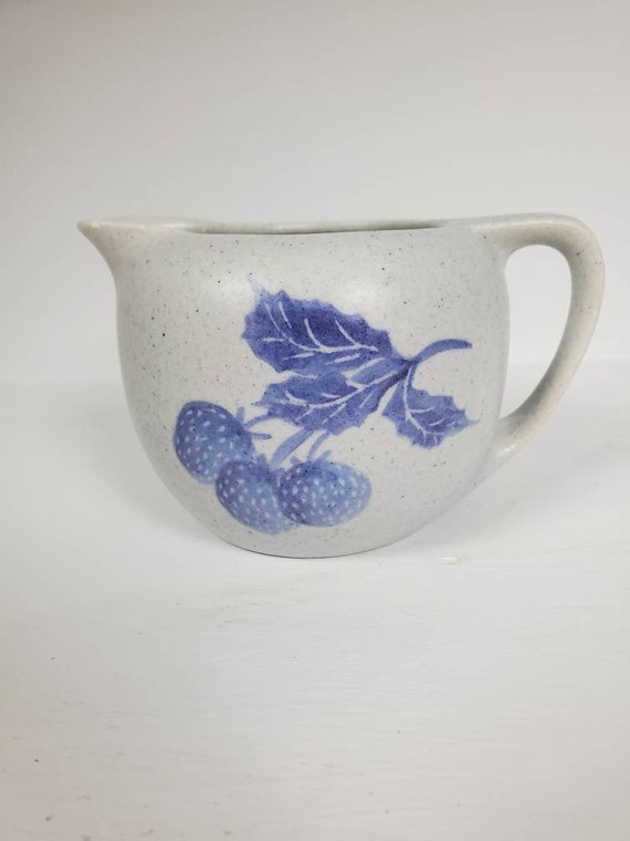 Ipswich craft creamer handpainted with berries pottery Etsy
