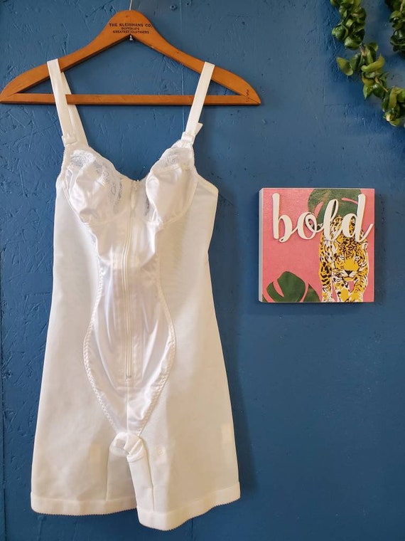 Vintage Shapewear Bodysuit Girdle Old Deadstock Sz 34b Etsy