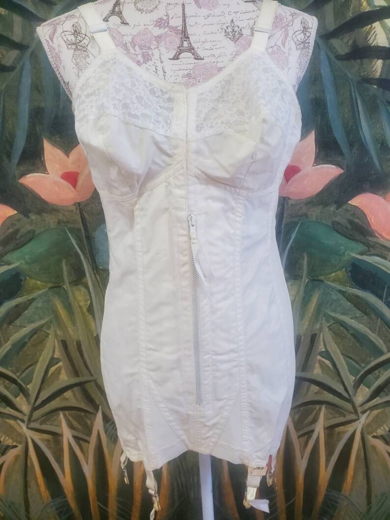 Vintage Full Body Girdle Nuback All in One Shapewear Dead Stock With