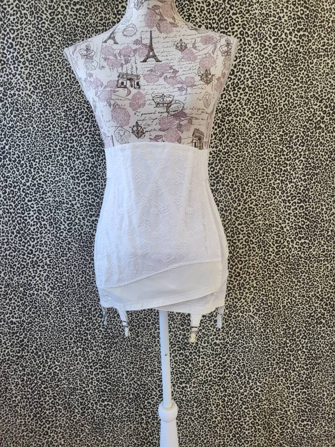 Vintage Skirt Girdle Sz 32 Lace Front Panel Garters Deadstock Etsy