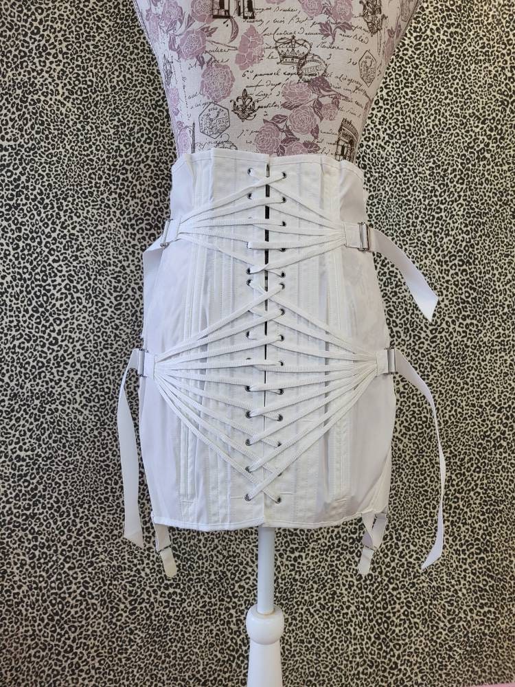 Vintage 1950s-60s Truform White Fan Lacing Girdle Corset Sacro-lumbar  Support Garter Cotton Anatomical Support -  Sweden