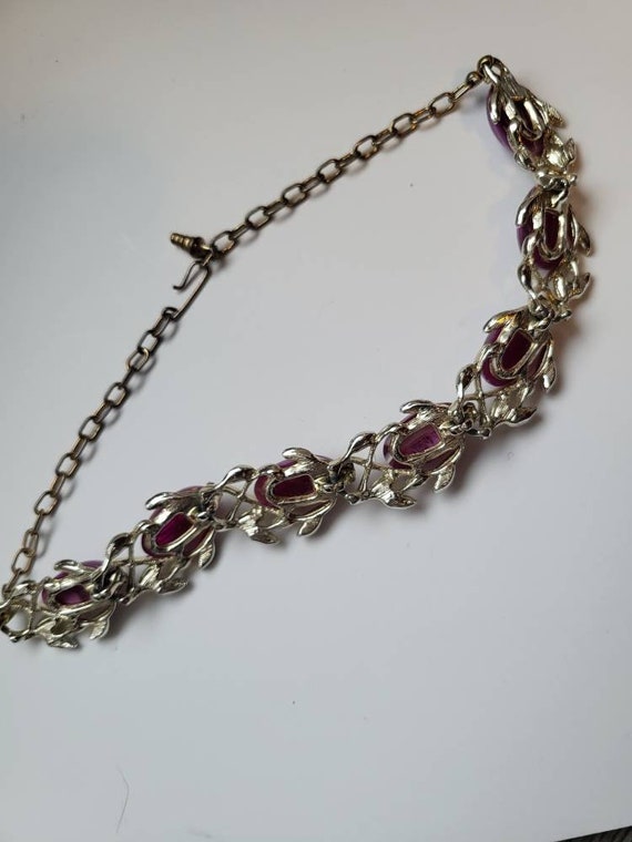 Vintage 1950s purple thermoset necklace mcm style - image 4