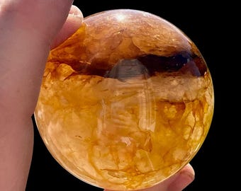 Esfera brillante de llama dorada sanadora A11
