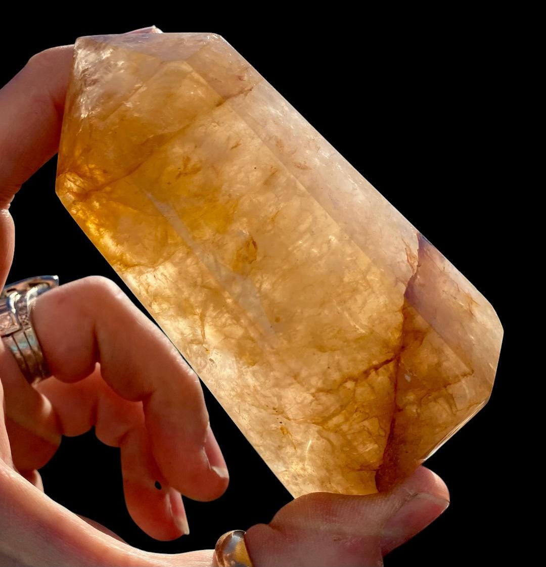 HONEYCOMB Golden HEALER - With Red Hematoid Spectors! - Etsy