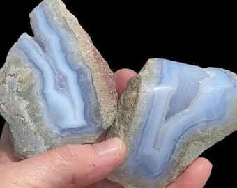 Geodas de ÁGATA DE ENCAJE AZUL pulidas