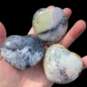 2.3&quot; TREE DENDRITIC White OPAL Hearts