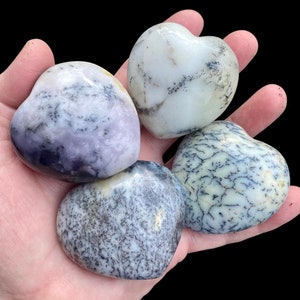 2&quot; DENDRITIC White OPAL Hearts