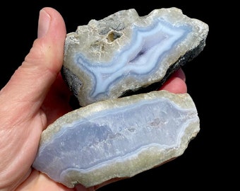 Geodas de ÁGATA DE ENCAJE AZUL pulidas