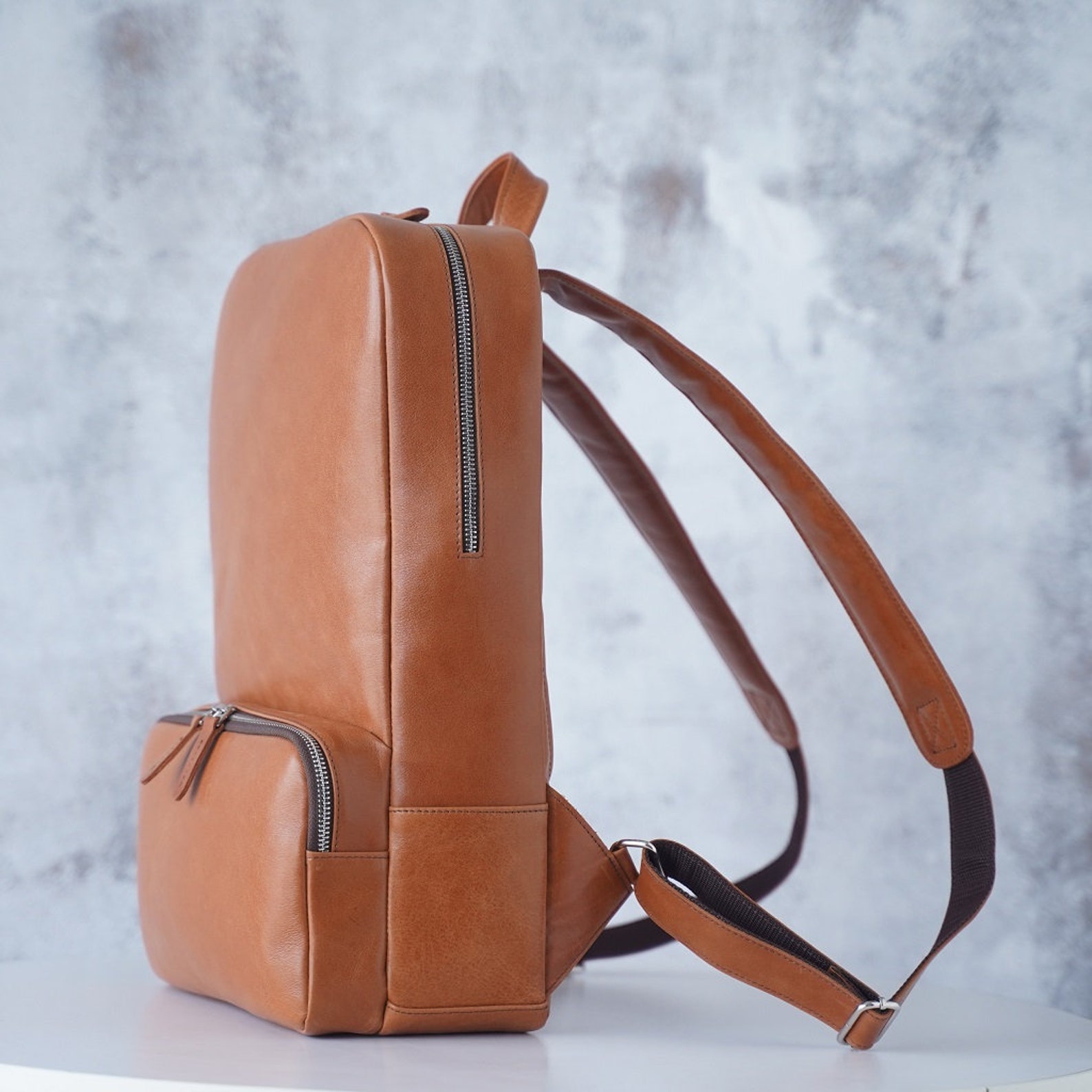Leather backpack men streetstyle Travel backpack men Genuine Etsy