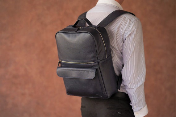 business leather backpack