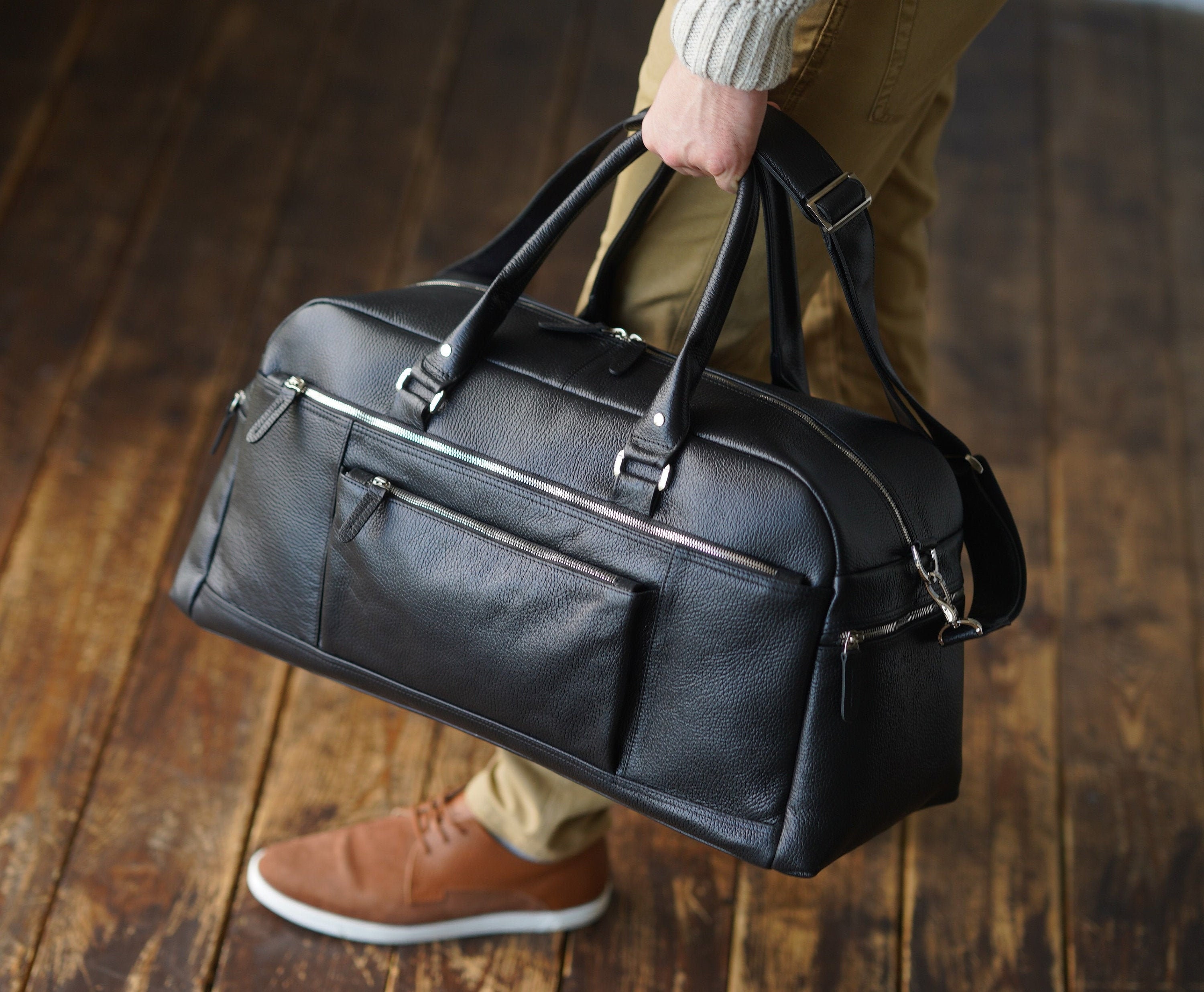 leather travel bag mens uk