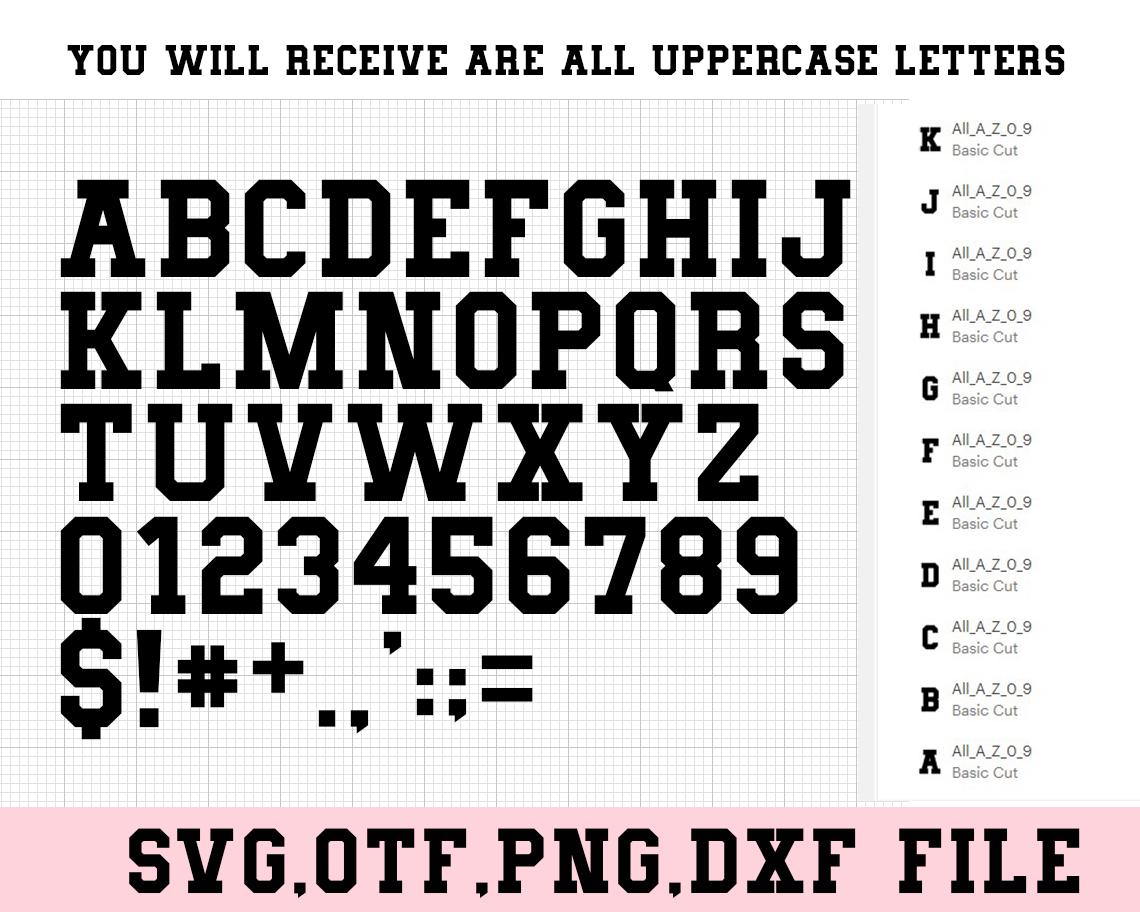 Varsity Font Svg, Sports Alphabet Svg, Jersey Letters, Varsity College ...