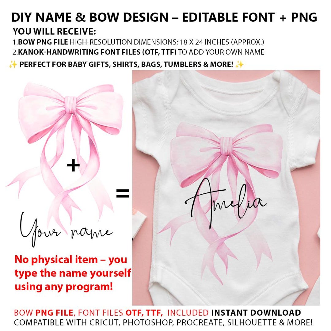 Bow Names Custom Name Bow PNG • Girly Clipart, Handwriting Font (digital Download ...