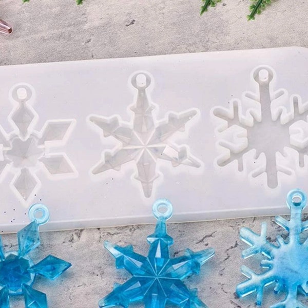 Multicavity Snowflake Ornament Mold / Snowflake Silicone Mold / Christmas Ornament Mold / Snowflake Keychain Mold