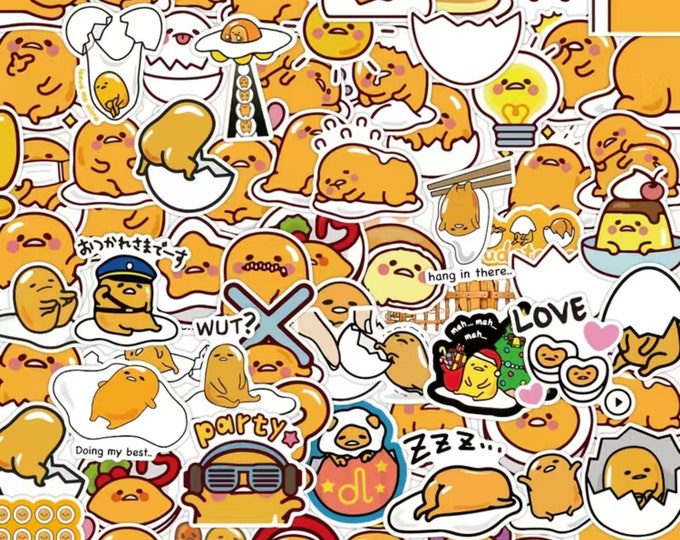 60 Pcs Gudetama Stickers / Lazy Egg Stickers / Sanrio Stickers - Etsy