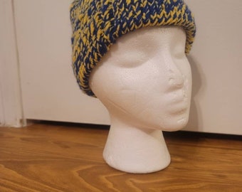 Child Blue & Yellow Knitted Beanie