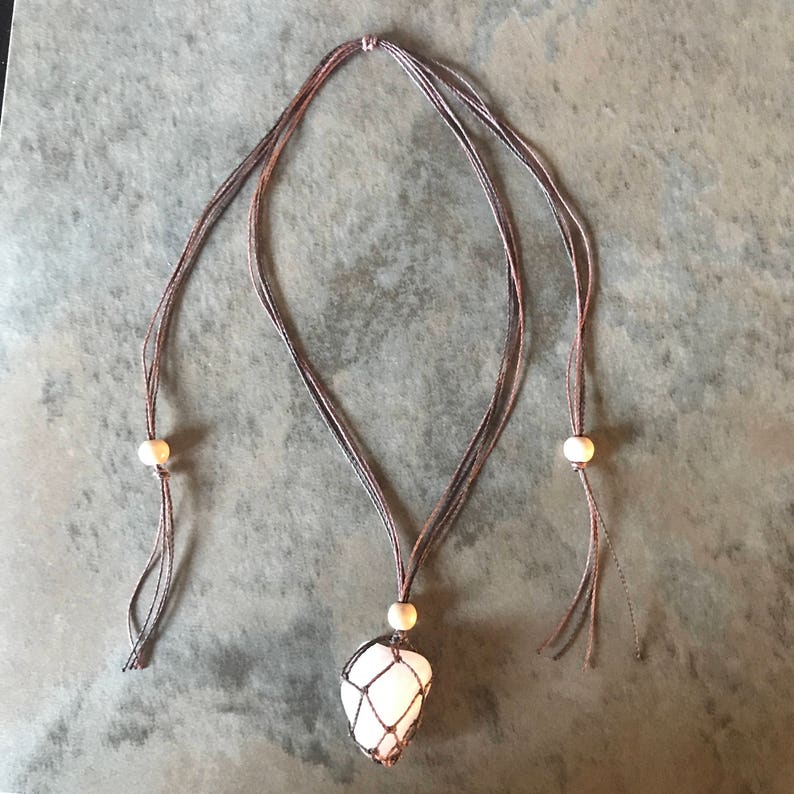 Pink rose quartz necklace image 3