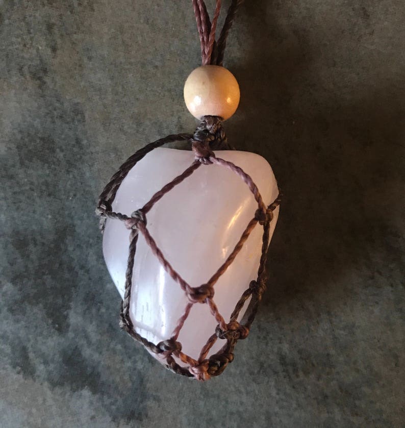 Pink rose quartz necklace image 2