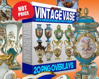 Vintage Vase Photoshop Overlays In Png-Format, Foto-Overlays, Photoshop-Overlay, Sommer-Overlays, digitale Kulisse, Foto-Kunst, Fotografie