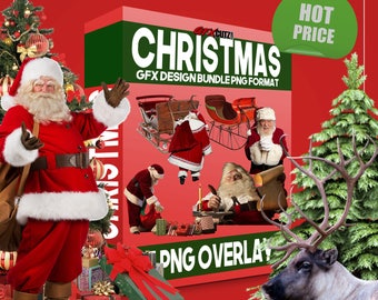 Christmas Vol 1 GFX Design Bundle PNG Format - No Background Images