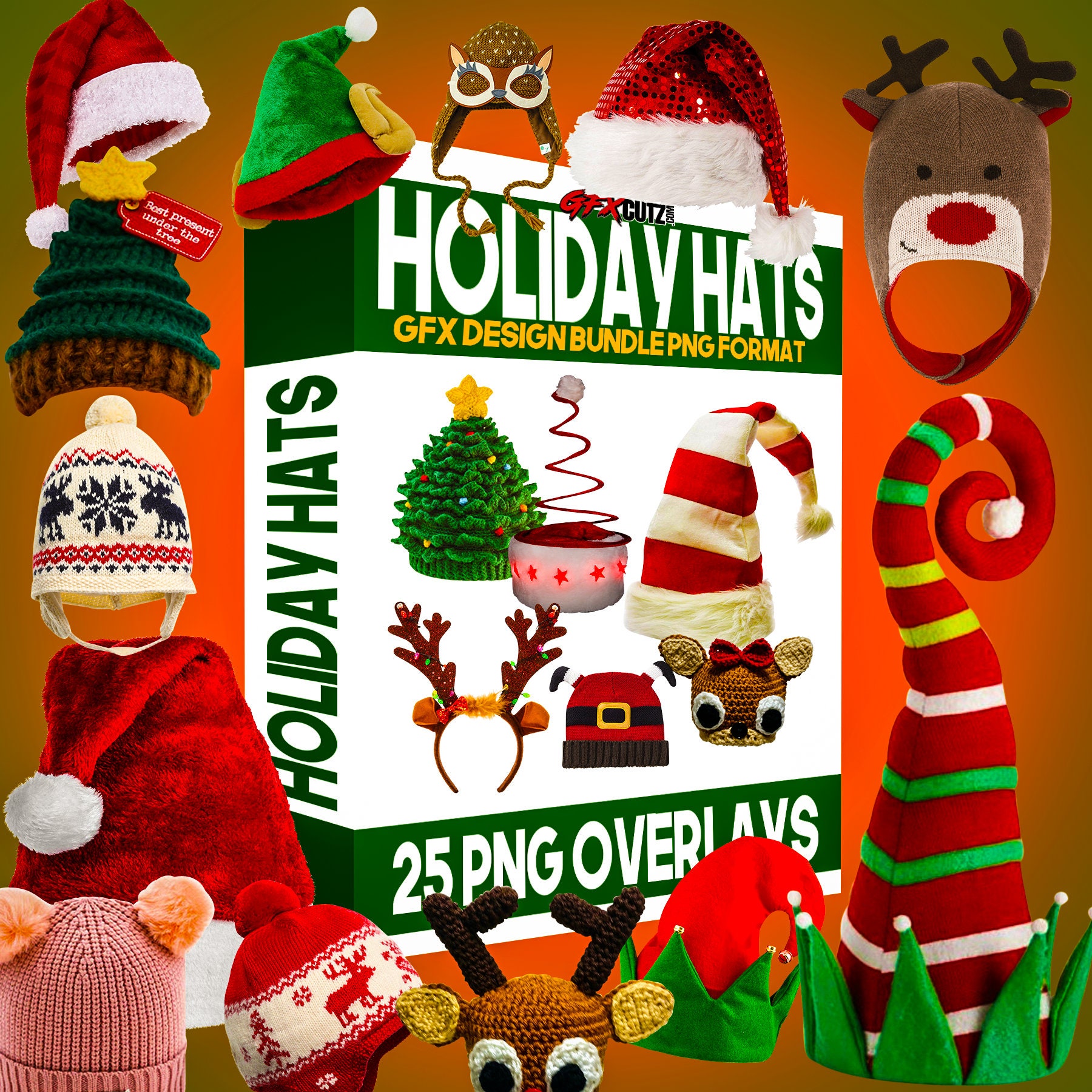 Download Holiday Hat Overlays In Png Format Christmas Hats Santa Hat Overlay Clip Art Reindeer Hat Elf Photo Clip Art Christmas Overlays SVG Cut Files