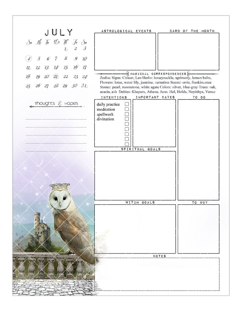 Witch Planner II 2021 printable witch calendar planner Etsy