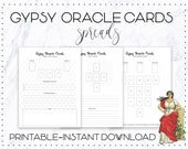 Gypsy oracle cards, spreads, worksheets, printable, tarot journal pages, instant download