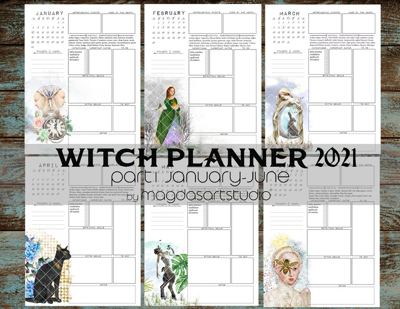 Witch Planner I 2021 Printable Witch Calendar Planner Ten | Etsy