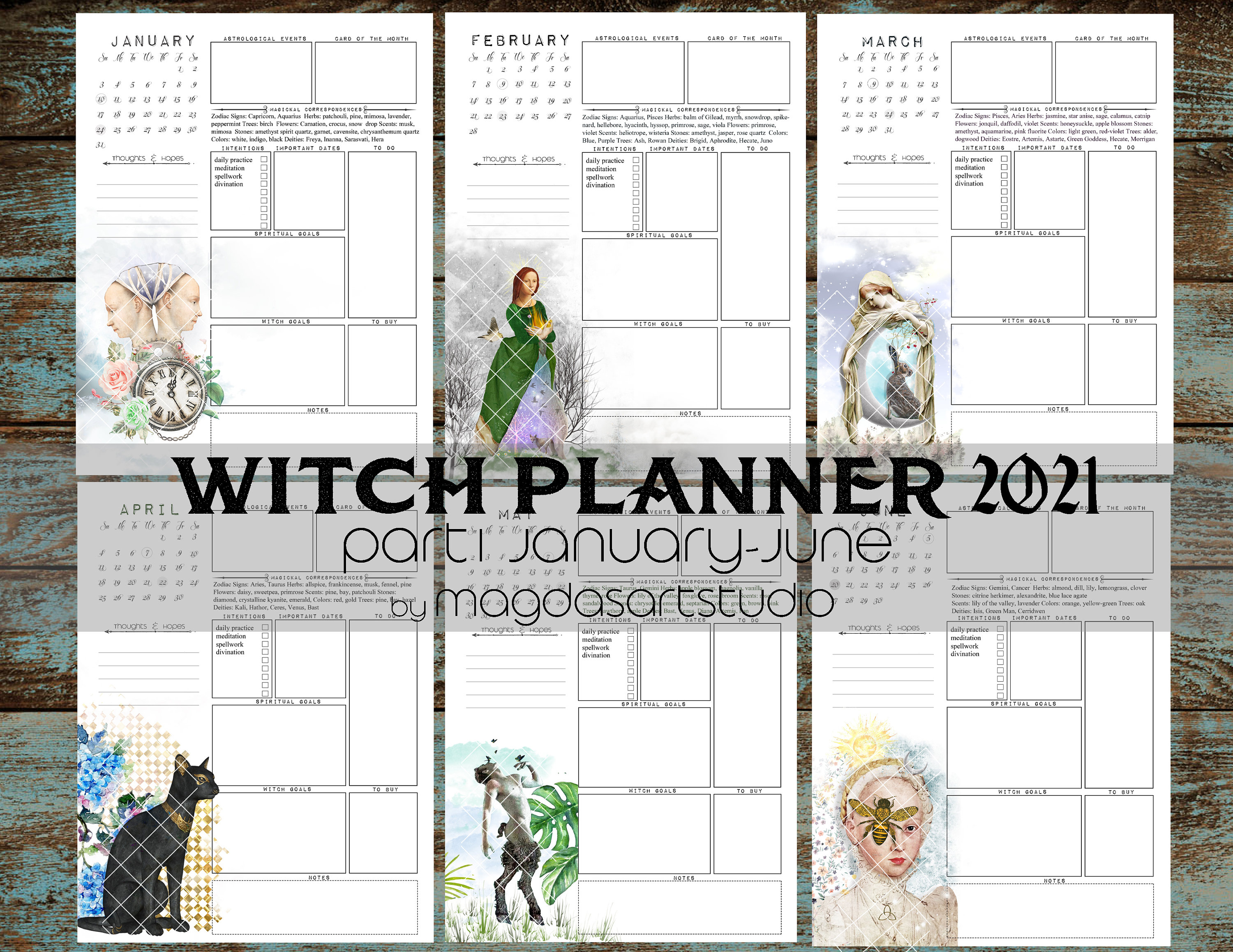 Witch Planner I 2021 printable witch calendar planner ten Etsy