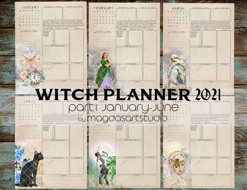 Witch Planner I 2021 printable witch calendar pagan Etsy