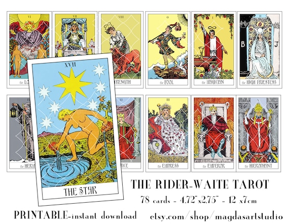 Tarot Deck Printable the Rider-waite Tarot Deck 78 Cards - Etsy Canada