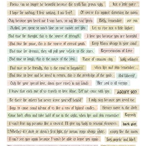 Fogli di collage digitale, a righe, parole, versi, poesia, poesia greca, poesie, citazioni, inspirational, W12, stampabile, instant download