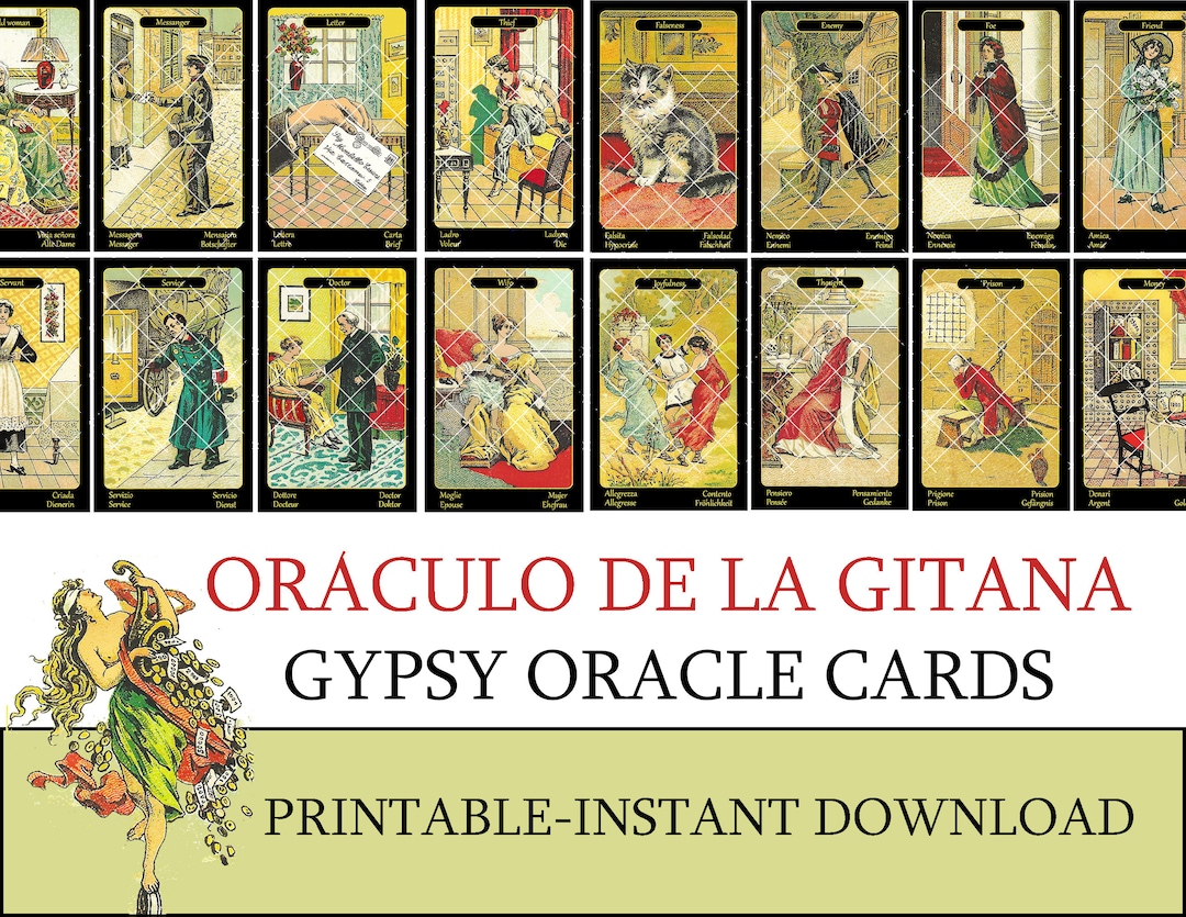 Gypsy Oracle Gypsy Oracle Cards, Printable, Oráculo De La Gitana, Sibylle De La ...