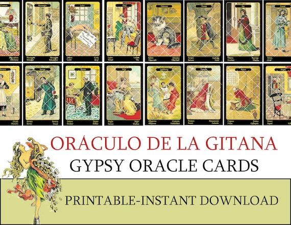 Gypsy Oracle Cards, Printable, Oráculo De La Gitana, Sibylle De La.