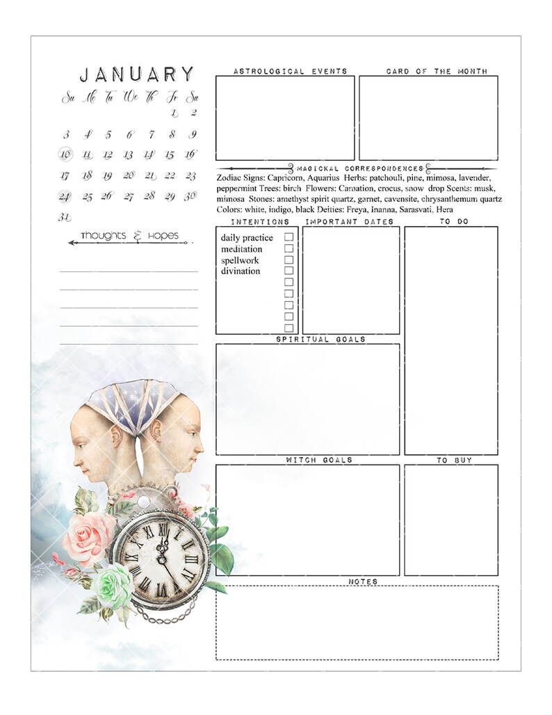 Witch Planner I 2021 printable witch calendar planner ten | Etsy