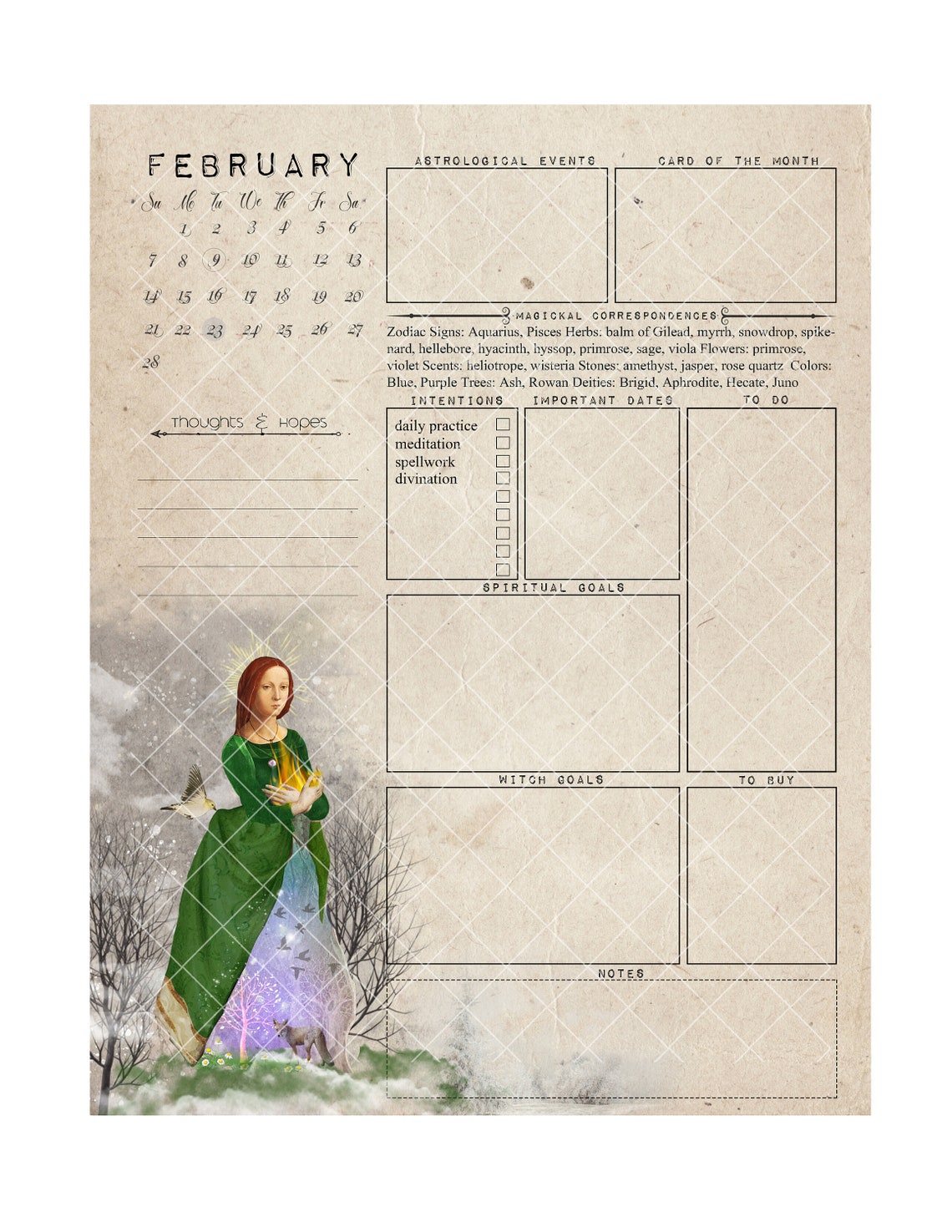 Witch Planner I 2021 printable witch calendar pagan | Etsy