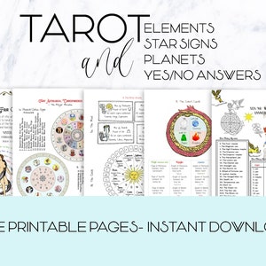 Tarot Notes Vol.2, druckbare Seiten, Tarot, Astrologie, astrologische Korrespondenzen, vier Elemente, Tarot ja/nein Antworten, sofortiger Download