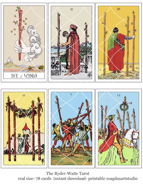 Tarot Deck Printable The Rider Waite Tarot Deck 78 Cards Etsy