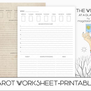 Tarot Journal Page, Printable, Tarot Worksheet, the Week on One Page ...